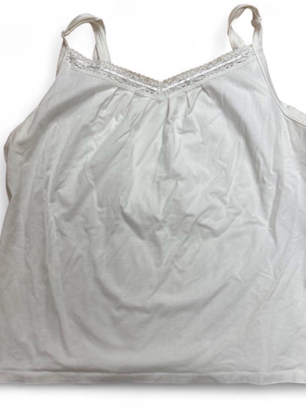 Northern Reflections White Lace-Trim Tank Top